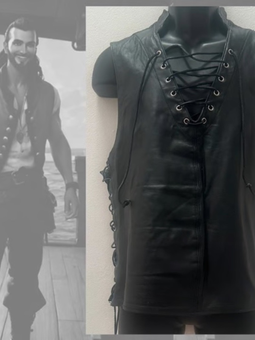 Rubio Leather Pirate Shirt Small Gently worn 19" armpit to armpit but adjusts